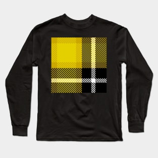 Yellow and Black  buffalo plaid check fabric design Long Sleeve T-Shirt